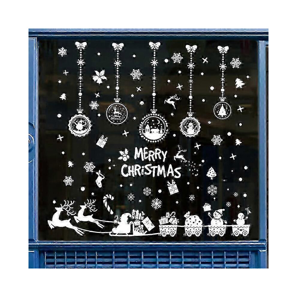 (As Show, One Size) 1 Set Of Window Stickers Christmas Window Decorations Christmas Window Stickers With Snowmen Reindeer Snowflakes Pine Trees (Chris 4631898277791