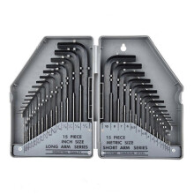 (As show, One size) 30Pcs Hex Wrench Long Short Arm Carbon Steel Key Tool Set Kit for Maintenance Repair