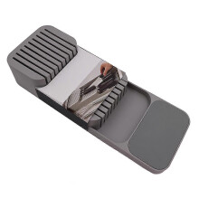 (As show, One size) In-Drawer Knife Block Holds Kitchen Drawer Organizer Tray for Knives