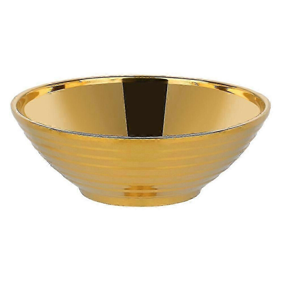 (As show, One size) Stainless Steel Walled Heat Insulation Smooth Rice Bowl Golden-image-OPC-PHJX875-NEW