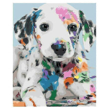 (As show, One size) Paint By Numbers for Adults Beginner,Oil Painting Puppy Dog Room Arts Craft for Home Wall Frameless 16X20 Inch