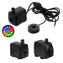 (15W-EU plug, One size) Submersible Water Pump with 12 LED Light 10W Ultra-quiet IP68 Waterproof for Aquarium Fish Tank Fountain