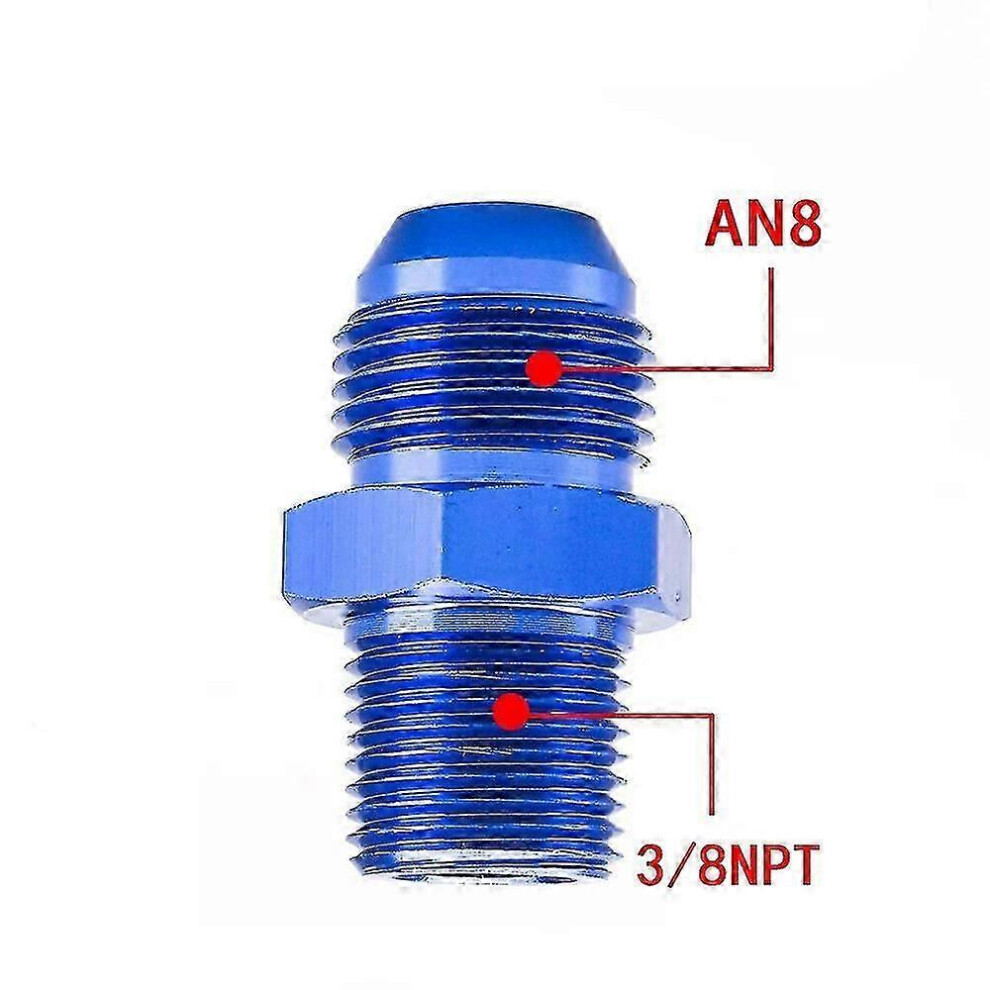 (As Show, One Size) Universal Straight Fuel Hose Adapter Pipe Thread Fitting An4 An6 An8 An10 An12 To 1/8Npt 1/4Npt 3/8Npt 1/2Npt 3/4Npt~0939 4633396553339