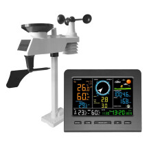(As show, One size) 0366-WF Wireless Weather Station with Outdoor Sensor, Weather Station with Weather Forecast, Temperature, Air Pressure, Humidity, Wind Gauge, Rain Gau
