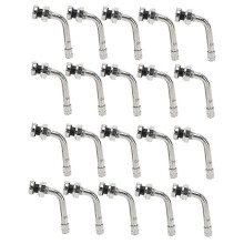 (As show, One size) 20pc Metric Aluminum Wheel Truck Valve TR554D 60 Degree Bend Valve for Vehicles Wheel with 9.7mm Valve Hole