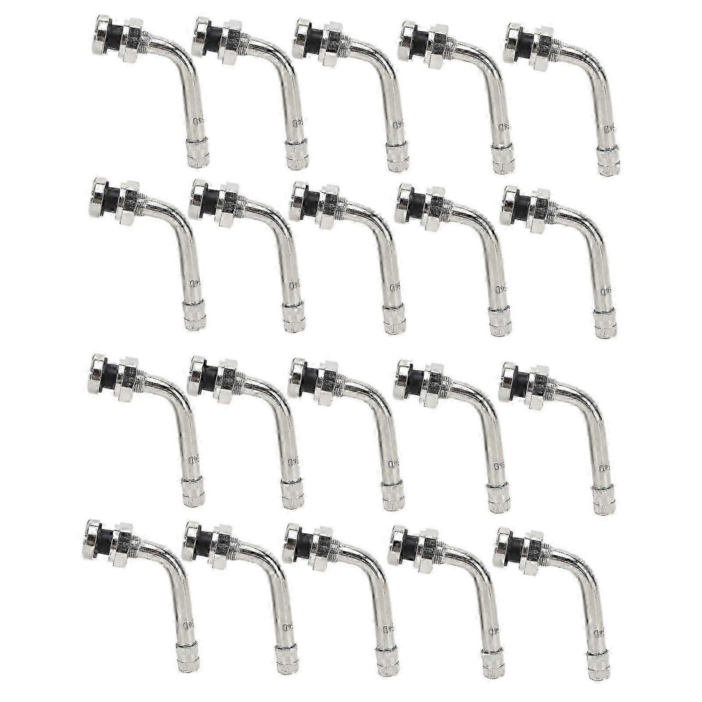 (As Show, One Size) 20Pc Metric Aluminum Wheel Truck Valve Tr554d 60 Degree Bend Valve For Vehicles Wheel With 9.7Mm Valve Hole 4631898277852