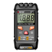 (Black, One size) ANENG M113 Digital Mini Multimeter Tester Intelligent AC/DC Voltage Meter 1999 Counts LCD Voltage Resistance Meter Tester with NCV Data Hold Auto Rang