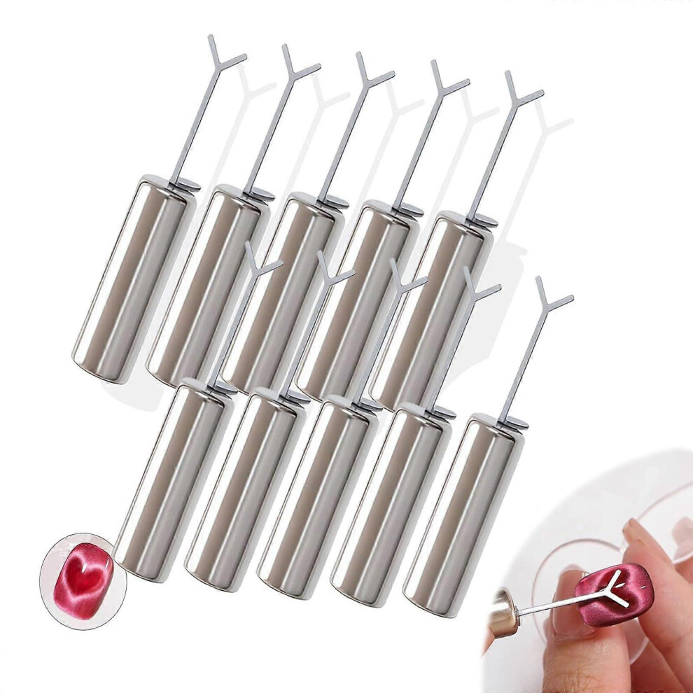 (As show, One size) 5 Pcs Heart Magnet for Cat Eye Gel Polish, DIY Manicure Kits with YShaped Guide Sticks