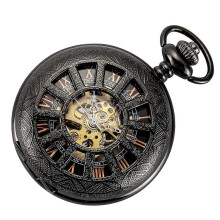 (As show, One size) Mechanical Pocket Watch for Men Pocket Watch with Chain Steampunk Skeleton Antique Men Women Pocket Watches