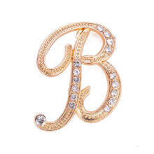 (As show, One size) Fashion Brooch Fashion Brooch Pin Ladies Men Letter Brooch Rhinestone Crystal Silver English Letter Metal Pin,B