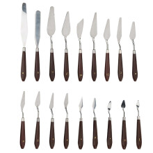 (As show, One size) 18Pcs Palette Knife, Stainless Steel Spatula with Plastic Handle for Oil Painting