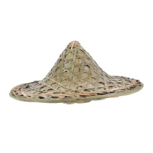 (As show, One size) Bamboo Woven Chinese Hat for Rain Fishing Outdoor Sun Protection Handmade Straw Cap Multi