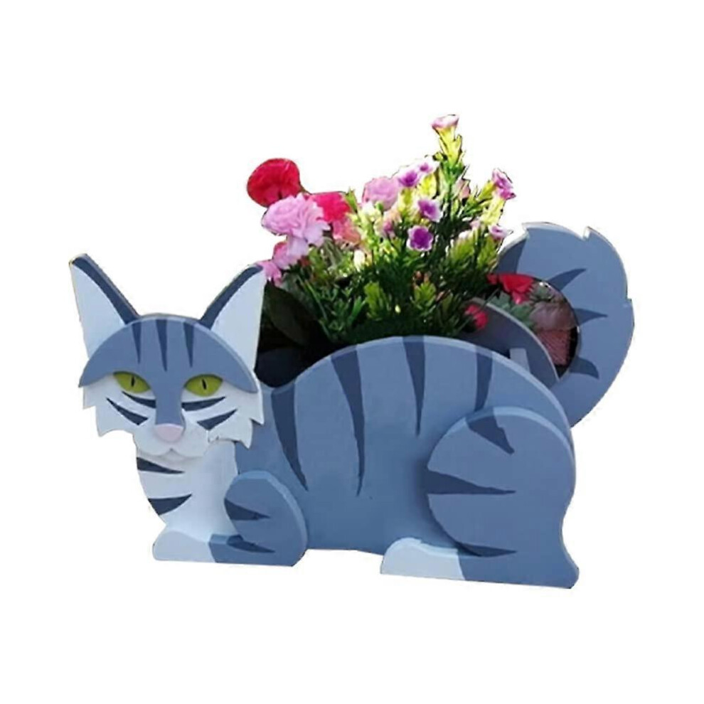(As show, One size) PVC Garden Art Cat Sowing Flowerpot Garden Flowerpot Garden Cat Flowerpot Mini Flowerpot Animal Shape Flower Plant Succulent Pot D-image-OPC-PHJXCFC-NEW