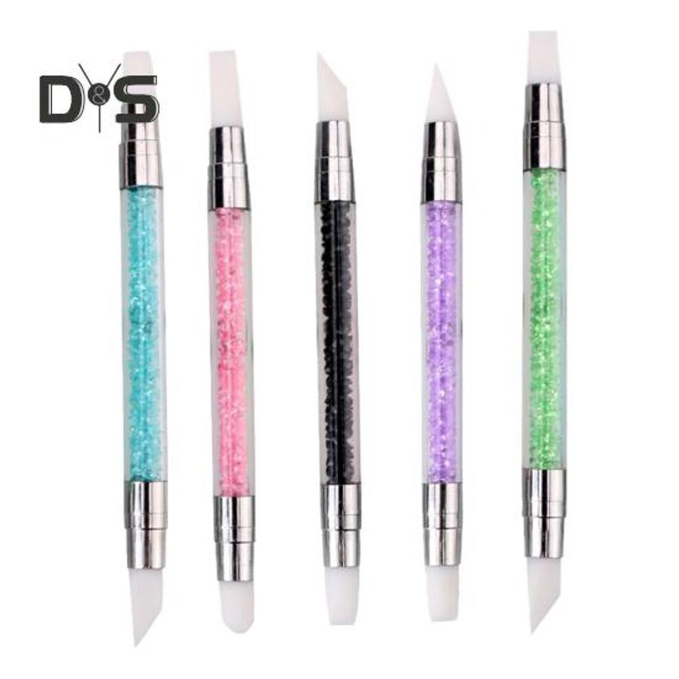 5pcs Nail Art Pen Silicone Brushes For Nails Dual Tipped Nail Design Brushes Ergonomic Sculpting Gel Brush Pen For Nail Art Wide Application Manicure