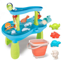 (As show, One size) Kids Water Table for Toddlers 2-Tier Water Table Outdoor Toys for Toddlers Boys Girls Water Sand Activity Tables Summer Outdoor Water Toys for Outside