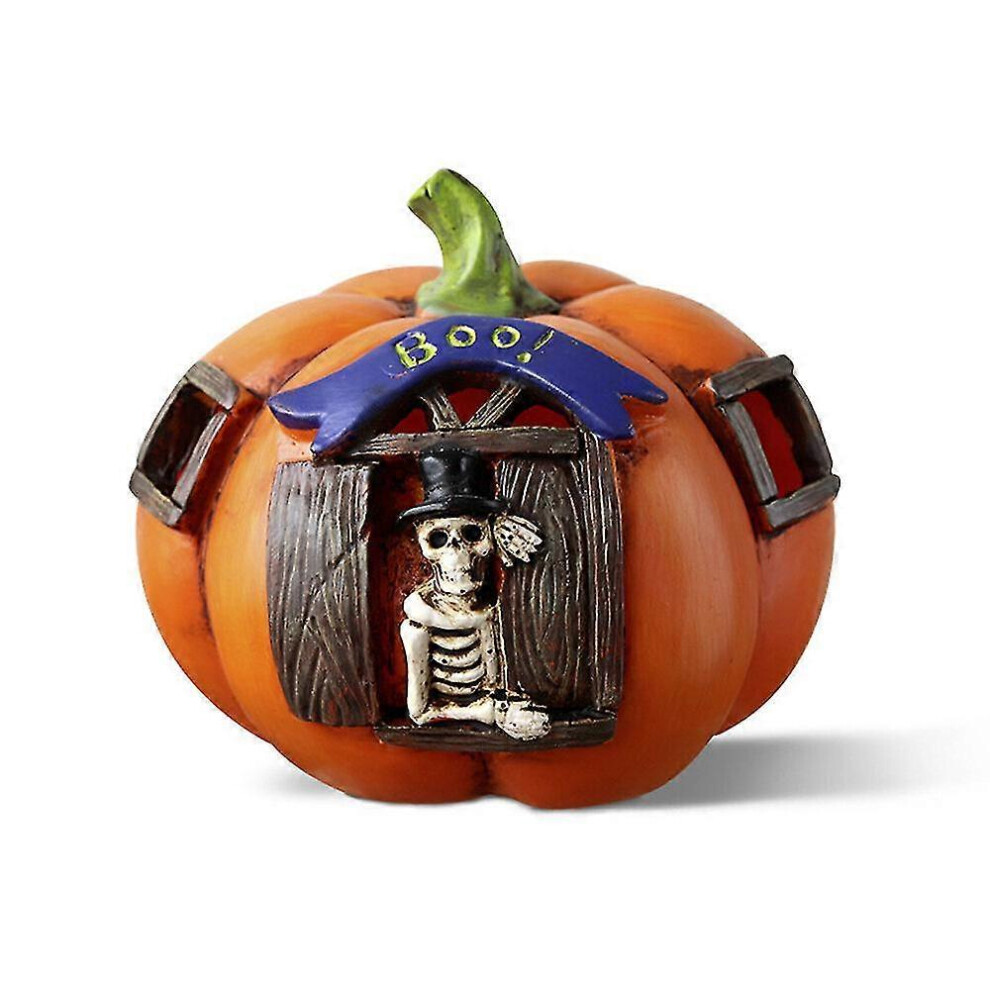 (As show, One size) Halloween Creative Pumpkin Skull Lantern Home Props Decoration Toy With Led Lights For Bar Secret Room Haunted House(1pcs)