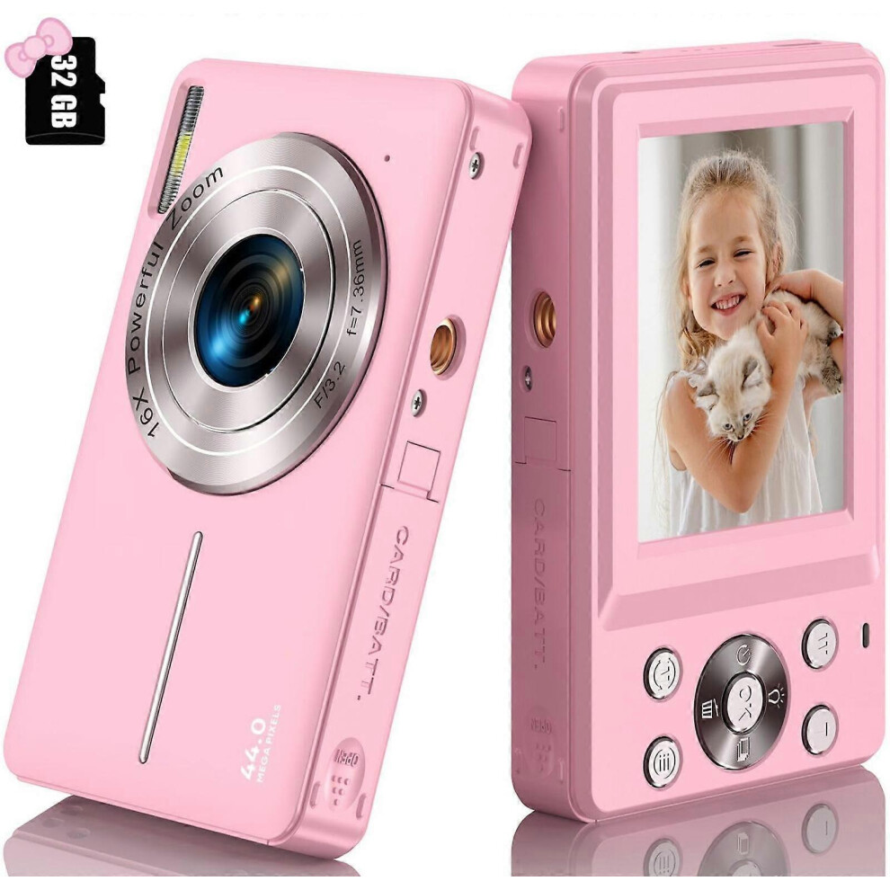 (, One Size) Digital Camera With 32G Card, 1080P Digital Camera 44Mp Hd Compact Digital Camera Photography Camera -Gsl Green 5033941331402