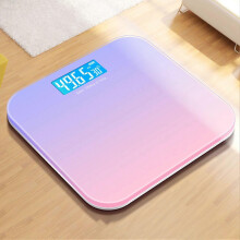 (As show, One size) Digital Weight Scale Tempered Glass Smart Accurate Measurement Digital Weight Scale for Home Use LCD Gradient Purple 26x26cm / 10.2x10.2in Battery Mod