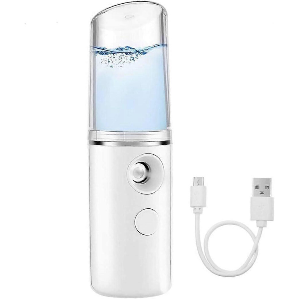 Kikidex (As Show, One Size) Facial Mister Portable Usb Rechargeable Moisturizing Mist Sprayer Skin Steamer 25Ml (White) (1Pc)