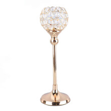 (As show, One size) Gold Crystal Candle Holder Hollow Minimalist Exquisite Crystal Candlestick Holder for Wedding Party Home Decoration