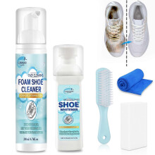 (100ml, One size) Shoe Cleaning Kit, 6.76 oz White Sneaker Cleaner, Brush and Towel Removable, For Leather, Knitwear, Boots, Canvas, Suede, PU -GSL