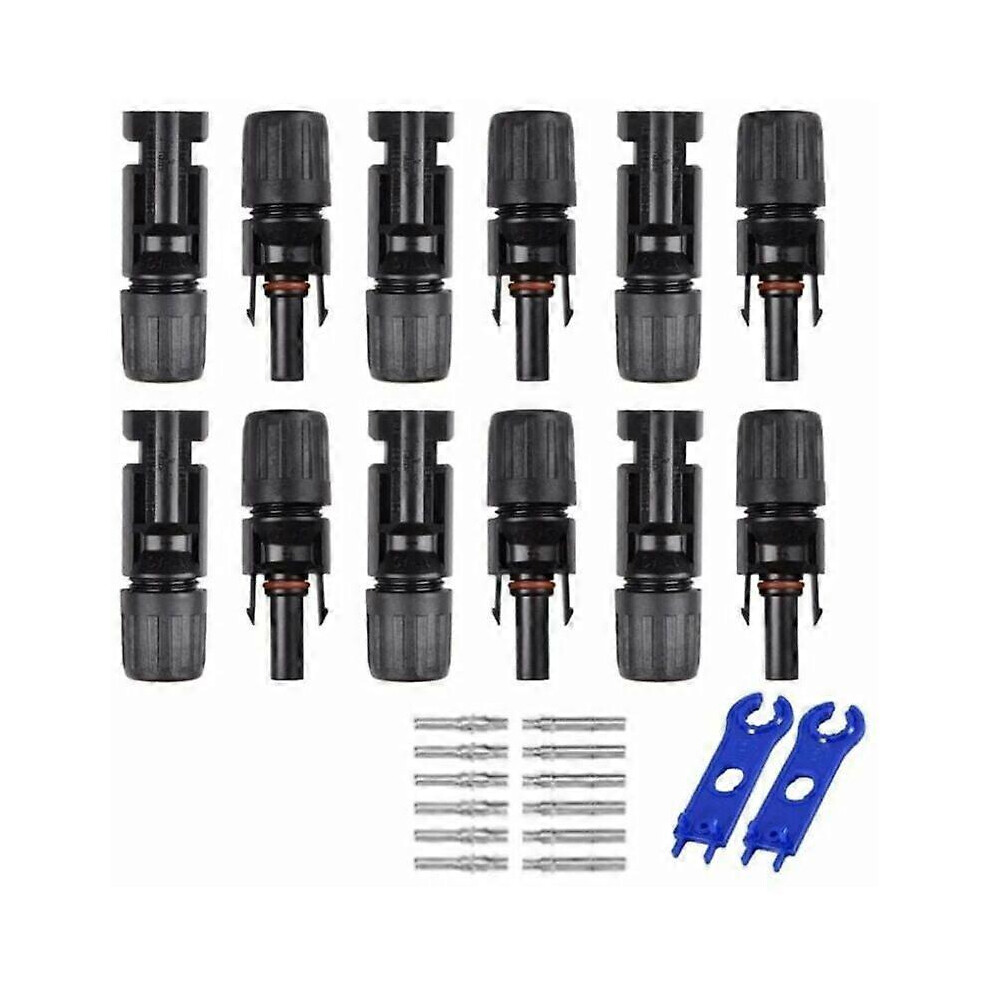 (As Show, One Size) 6 Paar Stecker/Buchse-Doppelringe, Wasserdichte Verbindung, Solarpanel-Kabelverbinder, Fontainebleau 5033941390683