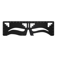 (As show, One size) Eyebrow Stencil Makeup Tool, Eyebrow Card Eyebrow Design Card Measure Eyebrow Ruler Eyebrow Tool Three Point Positioning Balance Eyebrow Ruler (Black)