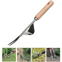 (As show, One size) Manual Weed Killer Tool Stainless Steel Weed Gouge