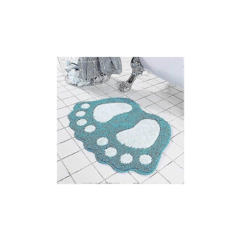 (As show, One size) Scandinavian Foot Bathroom Anti-slip Floor Mat - Foot Sky Blue-40*60cm-image-OPC-PHJXJBJ-NEW