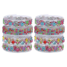(As show, One size) 8 Rolls Of Shiny Rhinestone Tapes Decorative Tapes Self-adhesive Rhinestone Tapes For Scrapbook