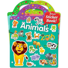 (As show, One size) ReusableStickerBooksforKids2-4,3SetsStickerBooksforToddlers1-3,ToddlerStickerBookAge2-4,94PcsCuteWaterproofStickersforTeensGirlsBoys-Animals,Dinosaurs