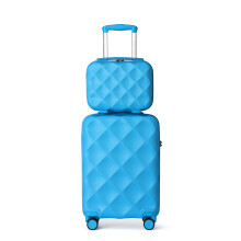 (blue, 13+20) British Traveller Suitecase 13/20/24/28 Inches Ultralight ABS With TSA Lock