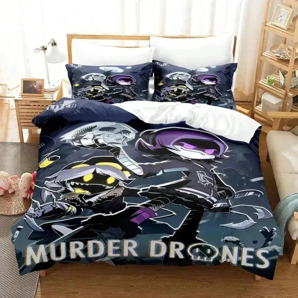 Teuen (1, Eu Single 135X200cm) Anime Murder Drones Bedding Set Boys Girls Twin Queen Size Duvet Cover Pillowcase Bed Kids Adult Fashion Home Textileextile