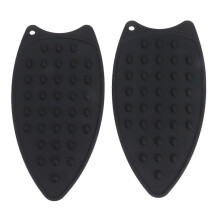 (As show, One size) 2Pcs Silicone Iron Rest Pad Durable Impact Resistant Heat Resistant Iron Mat for Ironing Boards Irons Black