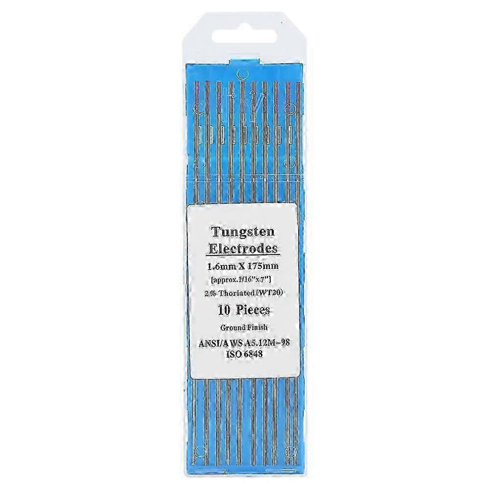 (As Show, One Size) Wt20 Tungsten Electrode Professional Tig Rod 2% Thoriated For Tig Welding Machine(1.6Mm*175Mm) 4633396528924