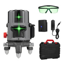 (As show, One size) Portable 5 Lines Laser Level Professional Laser Level Green Beam 3 Self Leveling Multi-function Laser Level Waterproof Shockproof and Anti-Fall Laser