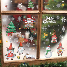(As show, One size) Window Stickers - 9 Stunning Christmas Tree Decorative Static Cling Stickers to Prevent Birds from Colliding in Your Windows