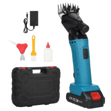 (US Plug - 1 Battery, One size) 9-Tooth 6-Speed Adjustable Lithium-ion Wool Shears Set Lithium-ion Shaving Machine Shearing Machine Used for Shearing Animals