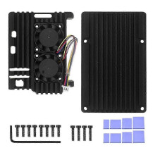 (As show, One size) For 5 Aluminum Alloy Case Heatsink Cooler, Passive Cooling Case for 5 with Dual Cooling Fan