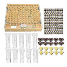 (As show, One size) Beekeeping Cup Kit 100 Cell Cups Bee Tool Set Queen Rearing System Bee Complete Catcher Cage Apicul