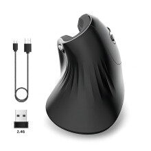 (As show, One size) Vertical Mouse Wireless 2.4G Rechargeable Ergonomic Design Mice 3200DPI Adjustable Optical E-sports Mice Strong Compatibility Supports Windows/Linux/M