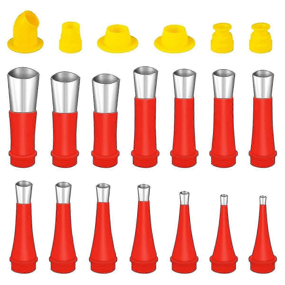 (As show, One size) 20 Pcs Caulking Nozzle, Reusable Stainless Steel Silicone Caulking Finisher Set, Caulking Tool Kit BAOPENG