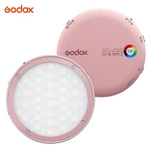 (As show, One size) Godox R1 Round RGB Mini Creative Light LED Video Light Fill Light 2500K-8500K CRI 98 for Video Recording Microfilms Live Streaming Portrait Still Life