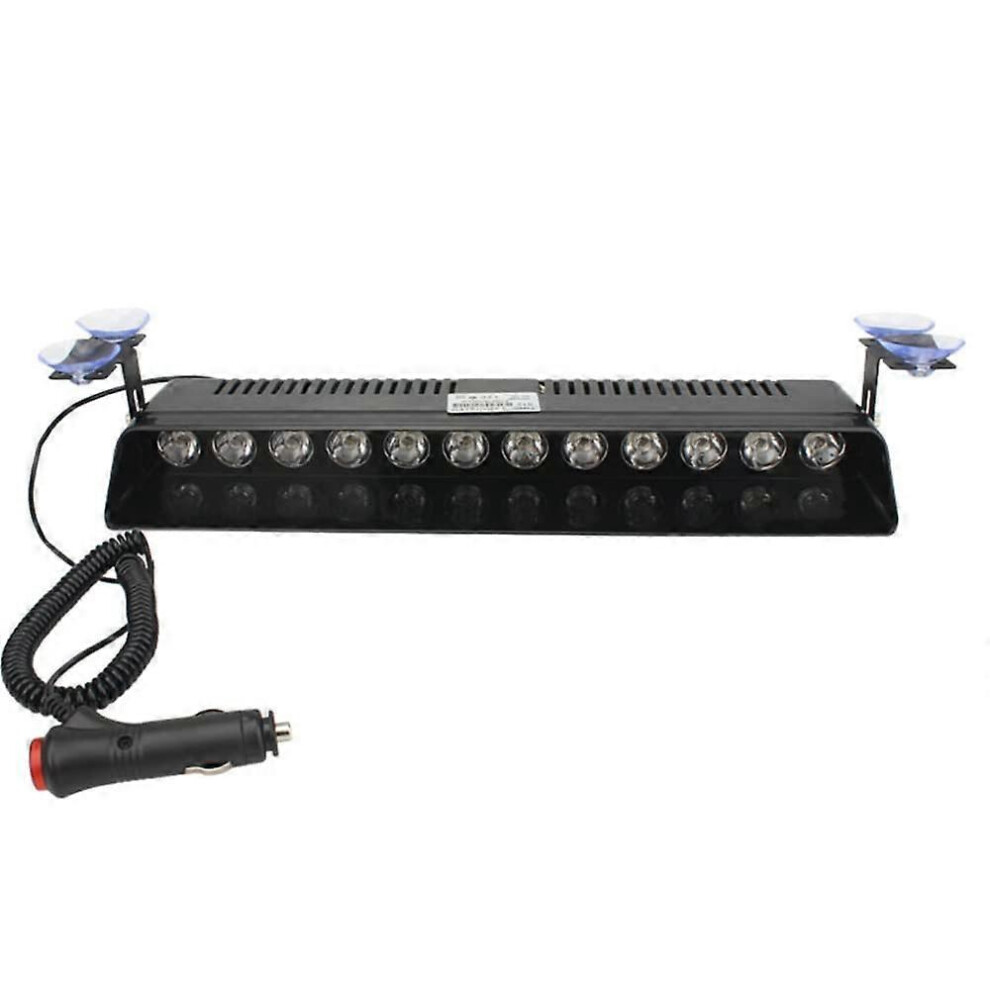 (As Show, One Size) 12Led Car Strobe Flashing S 12W Police Led Flasher Emergency Warning 12V For Car, Light/Blue/White 4632480804517