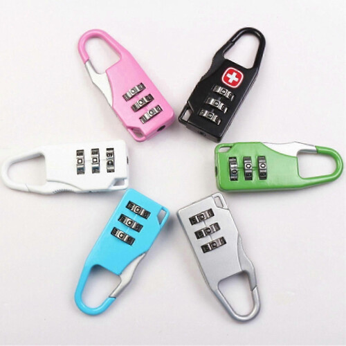 (As show, One size) 3 Dial Digit Number Code Password Combination Padlock Travel Security Safe Lock 1