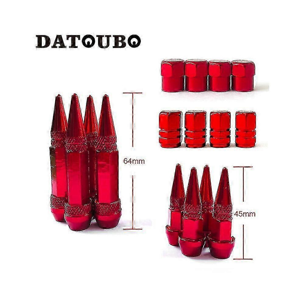 (As show, One size) Red Color Car Tire Valve Stem Cap Sets.crown Rocket Spike Design Tyre Air Dust Caps. Motorcycle Truck Tire Valve Cap Red-image-OPC-PHJXSDB-NEW