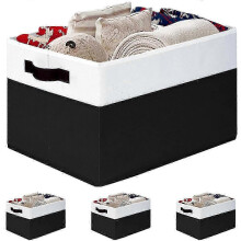 (As show, One size) Wardrobe Storage Basket Folding Fabric Bathroom Organizer Handle/Laundry Organizer