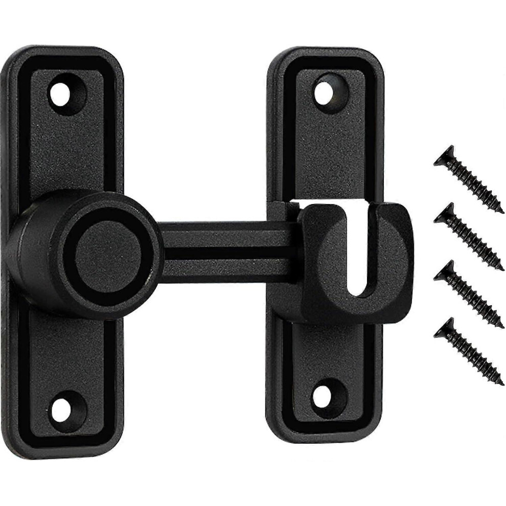 (Silver, One size) Barn Door Lock Latch, 90 Or 180 Degree Heavy Duty Barn Hardware Sliding Door Lock For Garden, Bathroom BAOPENG