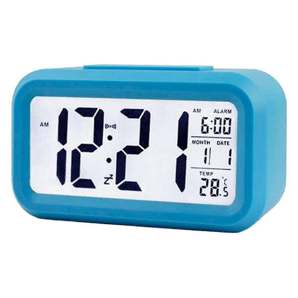 (As show, One size) Led Digital Alarm Clock Snooze Electronic Alarm Clock Temperature Humidity Display Desktop Clocks H XinHang