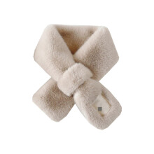 (As show, One size) Women's Winter Warm Scarf Crossover Fur Plush Neck Scarf (Color: Milky)